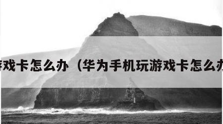 游戏卡怎么办（华为手机玩游戏卡怎么办）