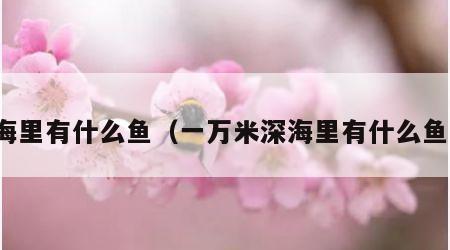 海里有什么鱼（一万米深海里有什么鱼）