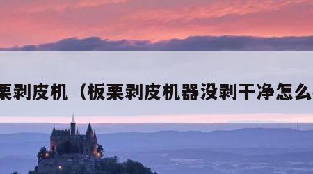 板栗剥皮机（板栗剥皮机器没剥干净怎么办）