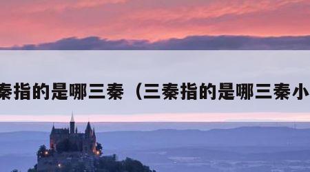 三秦指的是哪三秦（三秦指的是哪三秦小吃）
