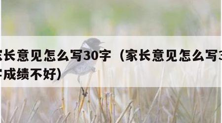 家长意见怎么写30字（家长意见怎么写30字成绩不好）