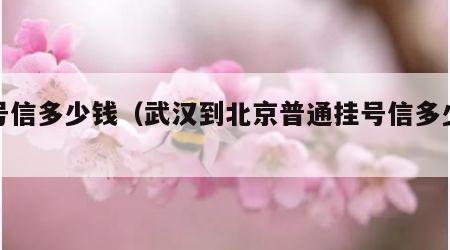挂号信多少钱（武汉到北京普通挂号信多少钱）