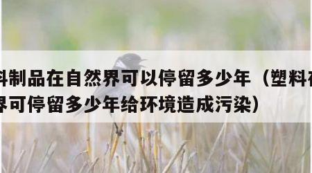 塑料制品在自然界可以停留多少年（塑料在自然界可停留多少年给环境造成污染）