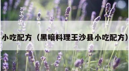 小吃配方（黑暗料理王沙县小吃配方）