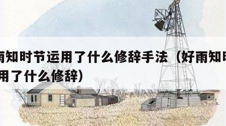 好雨知时节运用了什么修辞手法（好雨知时节 运用了什么修辞）