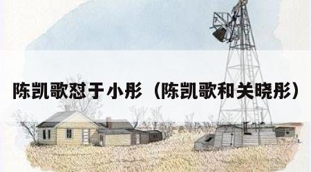 陈凯歌怼于小彤（陈凯歌和关晓彤）