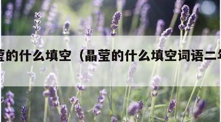 晶莹的什么填空（晶莹的什么填空词语二年级下）