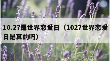 10.27是世界恋爱日（1027世界恋爱日是真的吗）