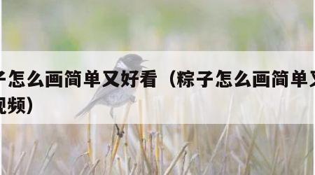 粽子怎么画简单又好看（粽子怎么画简单又好看视频）