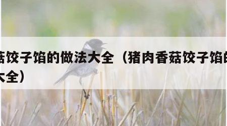 香菇饺子馅的做法大全（猪肉香菇饺子馅的做法大全）