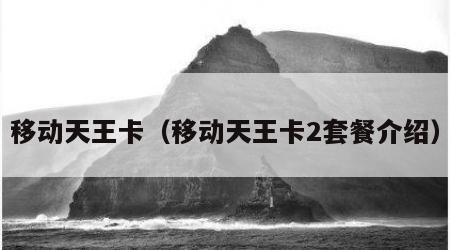 移动天王卡（移动天王卡2套餐介绍）