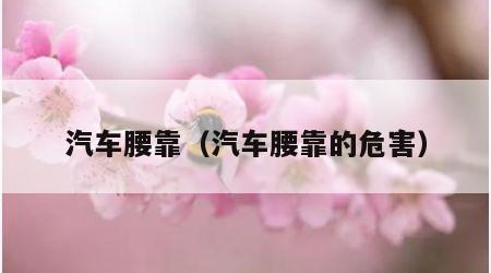 汽车腰靠（汽车腰靠的危害）