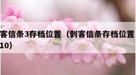 刺客信条3存档位置（刺客信条存档位置 win10）