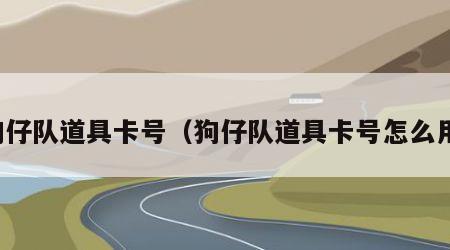 狗仔队道具卡号（狗仔队道具卡号怎么用）