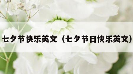 七夕节快乐英文（七夕节日快乐英文）