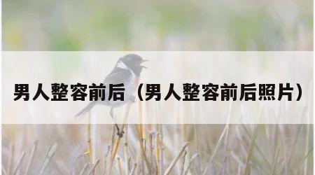 男人整容前后（男人整容前后照片）