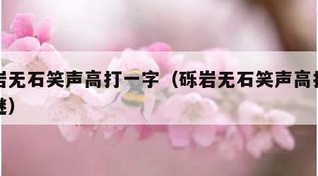 砾岩无石笑声高打一字（砾岩无石笑声高打一字谜）