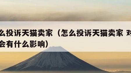 怎么投诉天猫卖家（怎么投诉天猫卖家 对卖家会有什么影响）