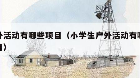 户外活动有哪些项目（小学生户外活动有哪些项目）