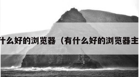 有什么好的浏览器（有什么好的浏览器主页）