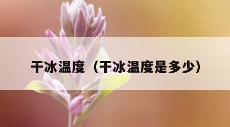 干冰温度（干冰温度是多少）