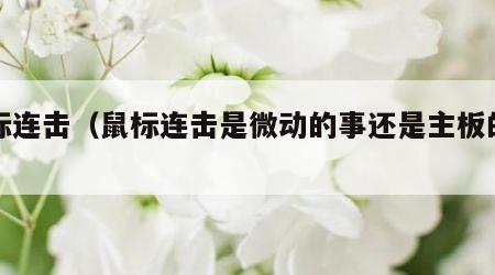 鼠标连击（鼠标连击是微动的事还是主板的事）