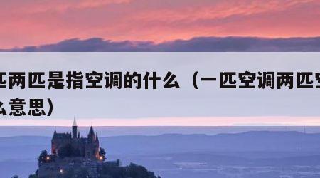 一匹两匹是指空调的什么（一匹空调两匹空调什么意思）