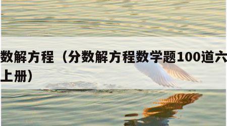 分数解方程（分数解方程数学题100道六年级上册）