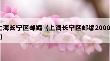 上海长宁区邮编（上海长宁区邮编200020）