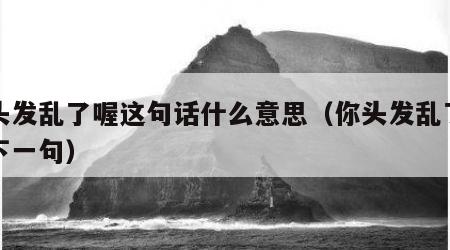 你头发乱了喔这句话什么意思（你头发乱了喔的下一句）