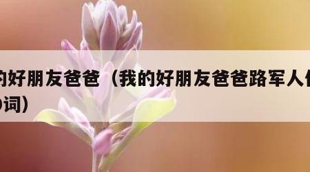 我的好朋友爸爸（我的好朋友爸爸路军人作文750词）