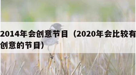 2014年会创意节目（2020年会比较有创意的节目）