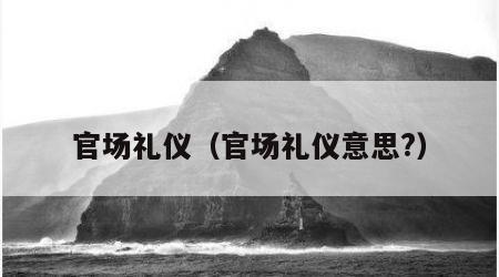 官场礼仪（官场礼仪意思?）