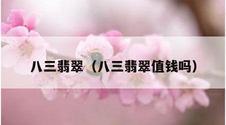 八三翡翠（八三翡翠值钱吗）