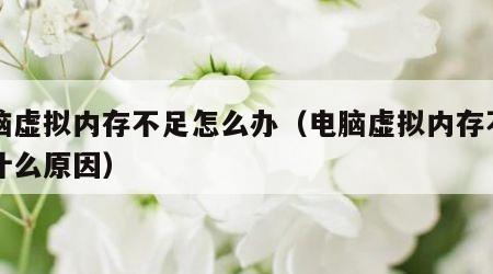 电脑虚拟内存不足怎么办（电脑虚拟内存不足是什么原因）