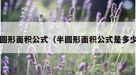 半圆形面积公式（半圆形面积公式是多少?）