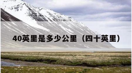 40英里是多少公里（四十英里）