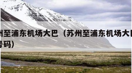 苏州至浦东机场大巴（苏州至浦东机场大巴电话号码）