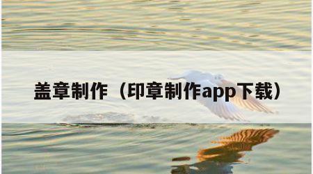 盖章制作（印章制作app下载）