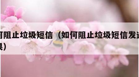 如何阻止垃圾短信（如何阻止垃圾短信发过来苹果）