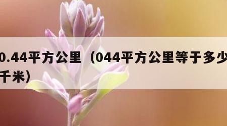 0.44平方公里（044平方公里等于多少千米）