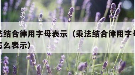 乘法结合律用字母表示（乘法结合律用字母表示怎么表示）