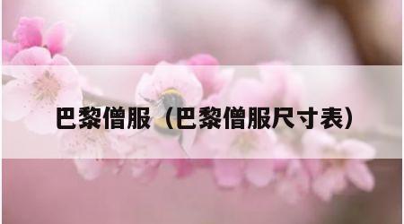 巴黎僧服（巴黎僧服尺寸表）