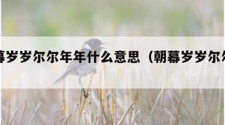 朝暮岁岁尔尔年年什么意思（朝幕岁岁尔尔年年）