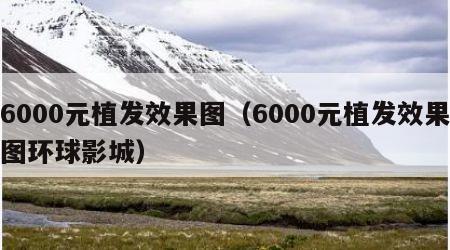6000元植发效果图（6000元植发效果图环球影城）