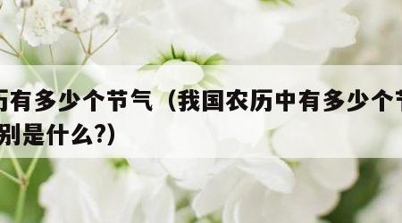 农历有多少个节气（我国农历中有多少个节气?分别是什么?）