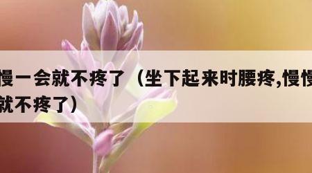 慢慢一会就不疼了（坐下起来时腰疼,慢慢一会就不疼了）