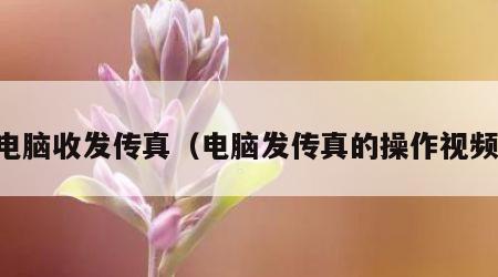 电脑收发传真（电脑发传真的操作视频）