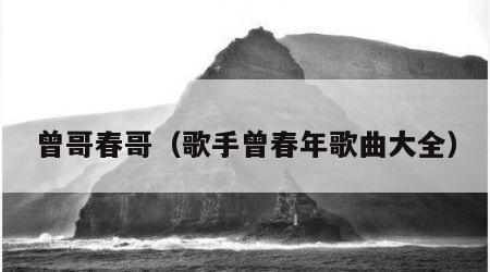 曾哥春哥（歌手曾春年歌曲大全）
