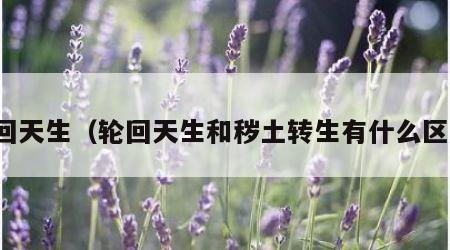 轮回天生（轮回天生和秽土转生有什么区别）
